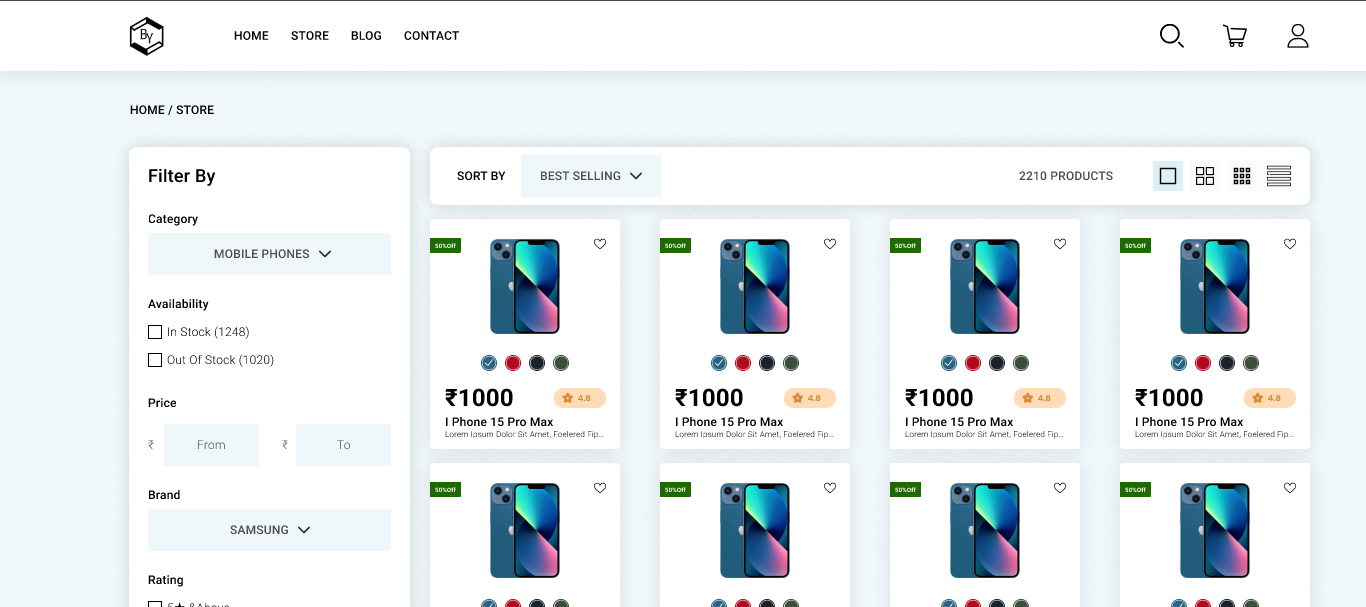 Mẫu website bán điện thoại