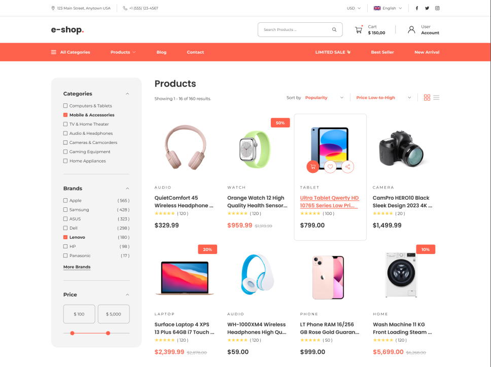 Mẫu website bán linh kiện điện tử