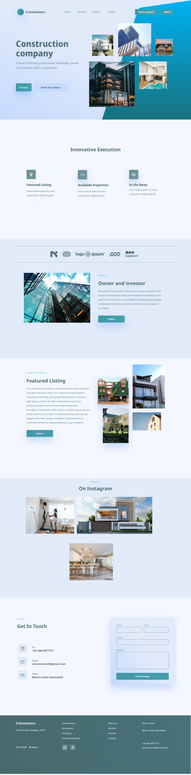 Mẫu website profile xây dựng